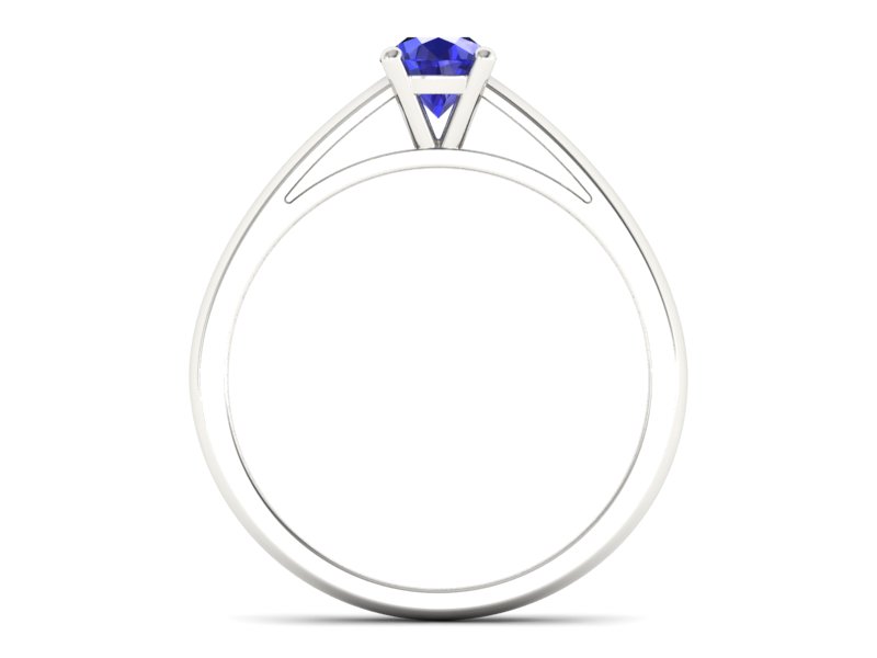Złoty pierścionek z szafirem białe złoto - p16446bszc — zdjęcie 2