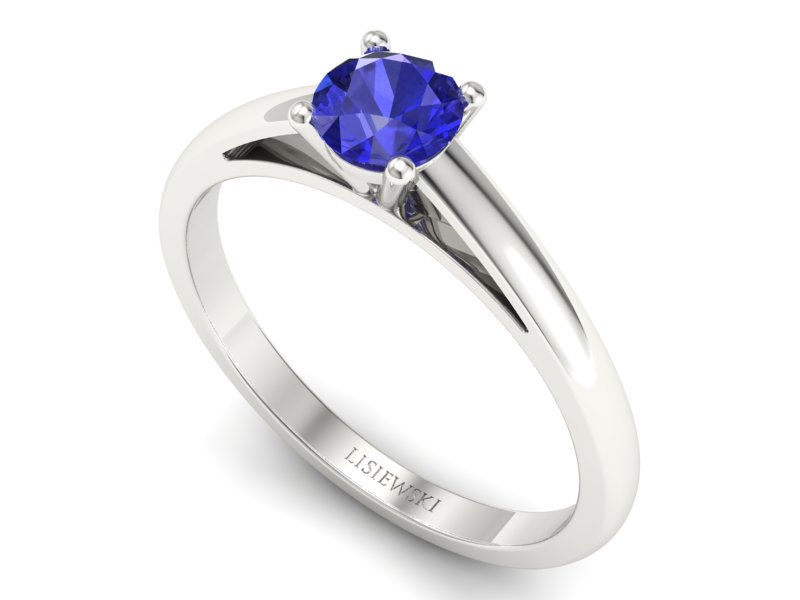 Złoty pierścionek z szafirem białe złoto - p16446bszc — zdjęcie 3