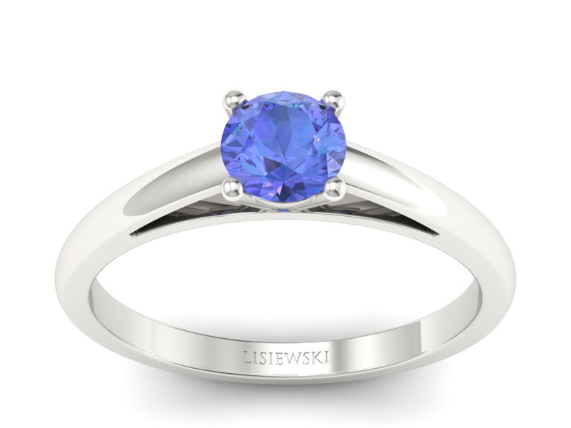 Złoty pierścionek z tanzanitem białe złoto - p16446bt