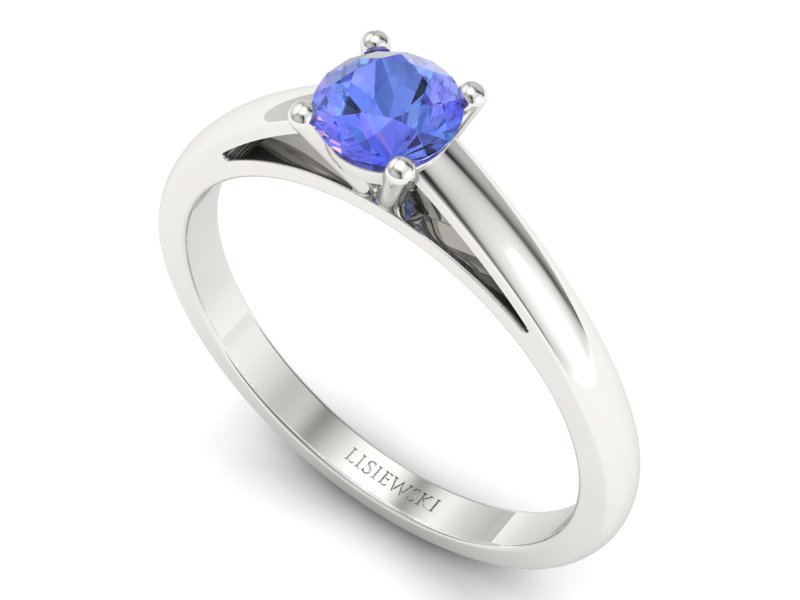 Złoty pierścionek z tanzanitem białe złoto - p16446bt — zdjęcie 3