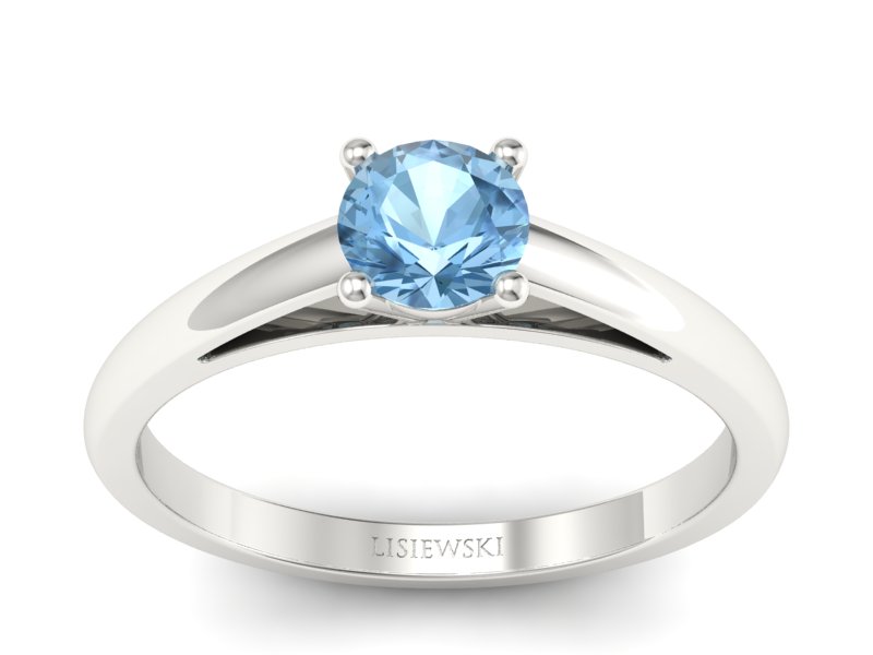 Złoty pierścionek z topazem białe złoto - p16446btp