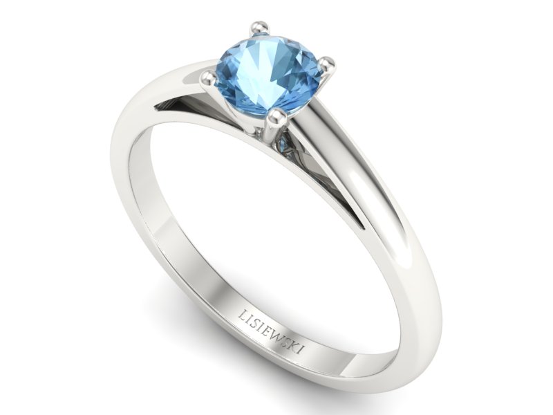 Złoty pierścionek z topazem białe złoto - p16446btp — zdjęcie 3