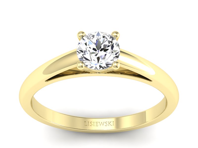 Złoty pierścionek z brylantem żółte złoto - p16446z