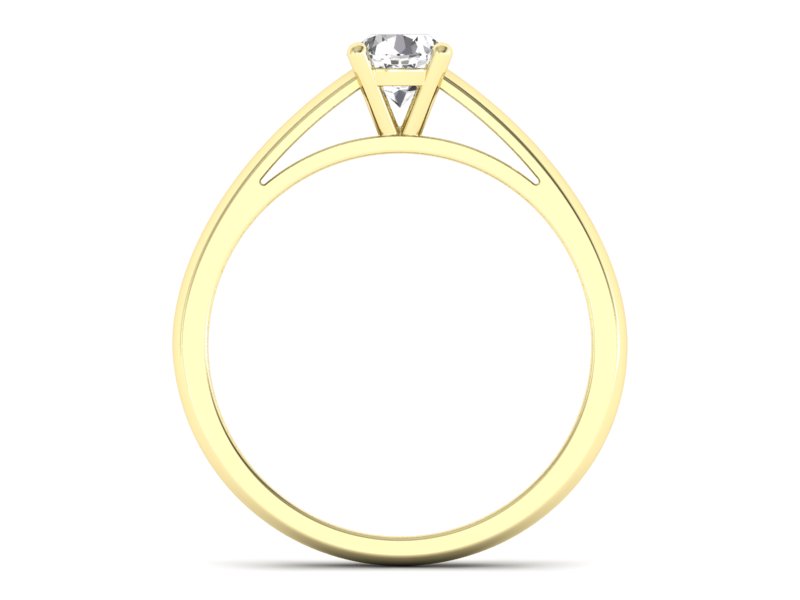 Złoty pierścionek z brylantem żółte złoto - p16446z — zdjęcie 2