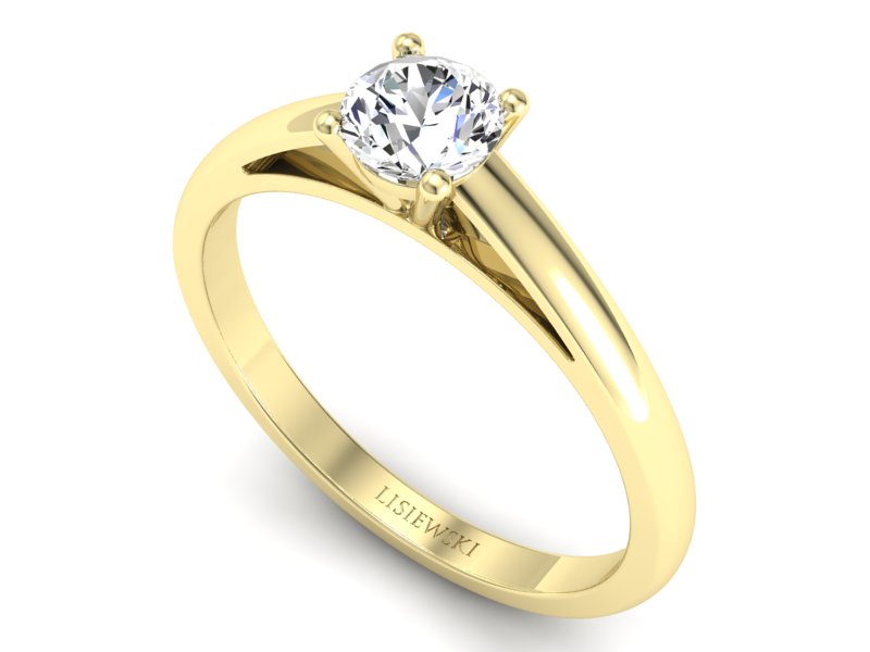 Złoty pierścionek z brylantem żółte złoto - p16446z — zdjęcie 3