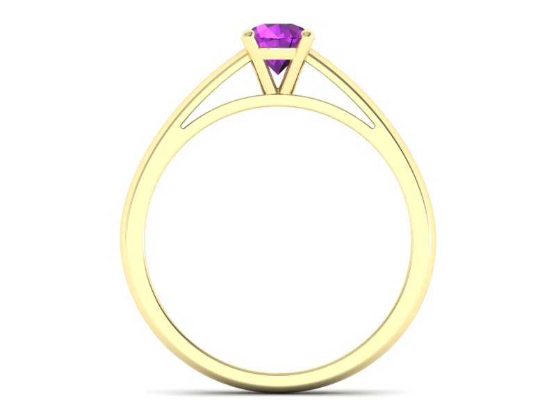 Złoty pierścionek z ametystem żółte złoto - p16446zat — zdjęcie 2