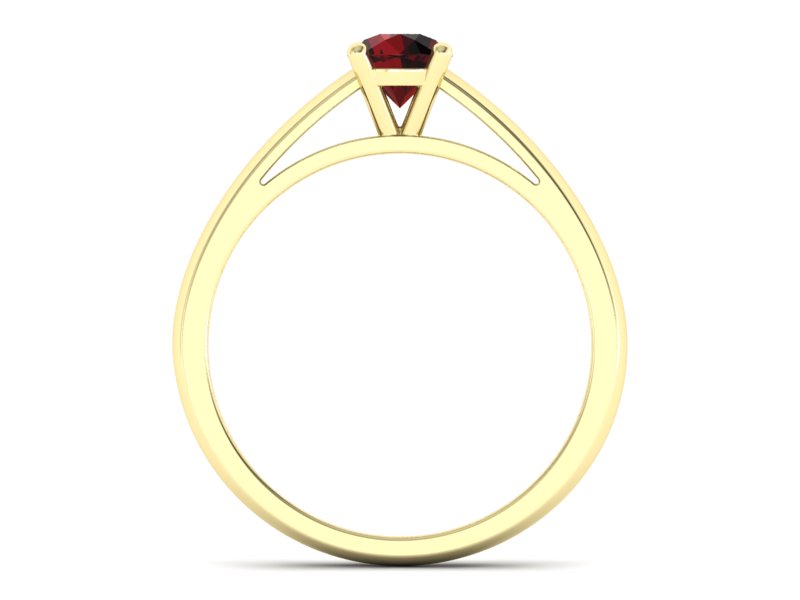 Złoty pierścionek z granatem żółte złoto - p16446zgr — zdjęcie 2