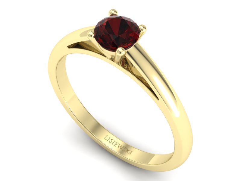 Złoty pierścionek z granatem żółte złoto - p16446zgr — zdjęcie 3