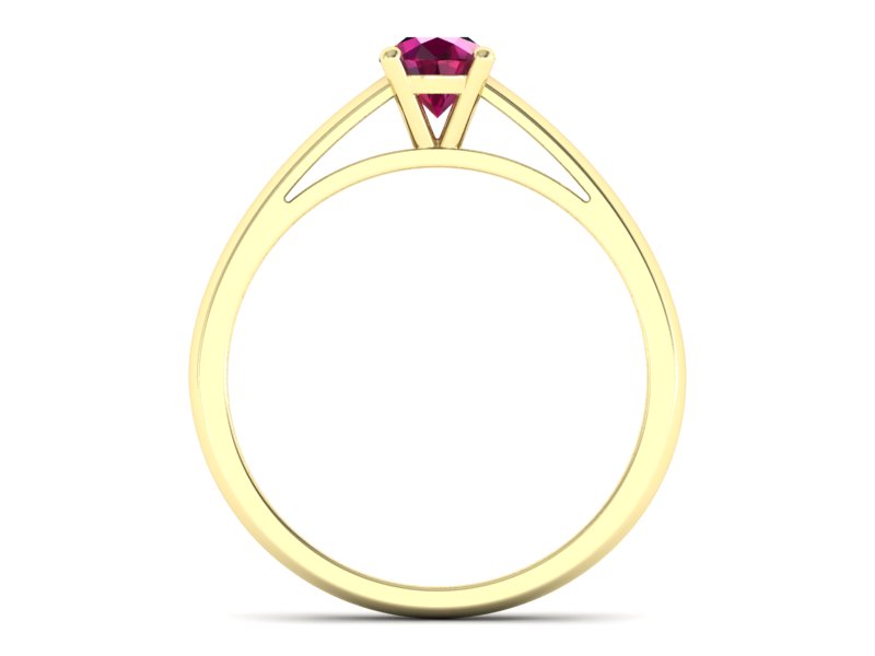 Złoty pierścionek z rubinem żółte złoto - p16446zr — zdjęcie 2
