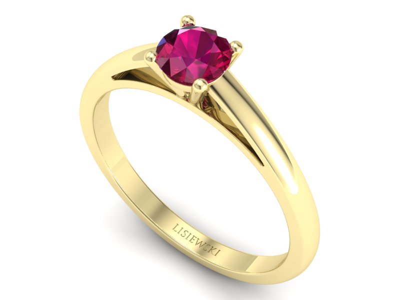 Złoty pierścionek z rubinem żółte złoto - p16446zr — zdjęcie 3