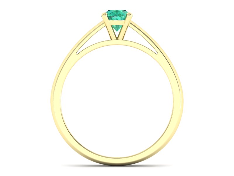 Złoty pierścionek ze szmaragdem żółte złoto - p16446zsm — zdjęcie 2