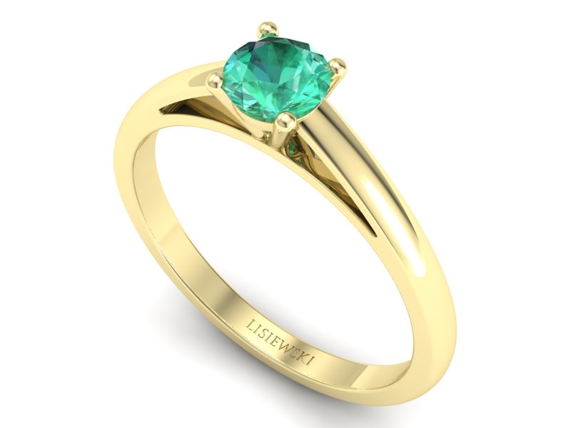 Złoty pierścionek ze szmaragdem żółte złoto - p16446zsm — zdjęcie 3