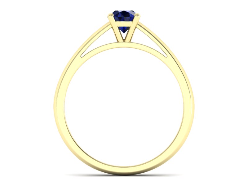 Złoty pierścionek z szafirem żółte złoto - p16446zsz — zdjęcie 2