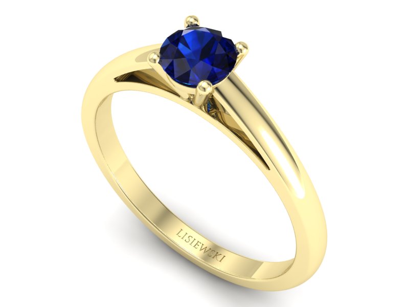 Złoty pierścionek z szafirem żółte złoto - p16446zsz — zdjęcie 3
