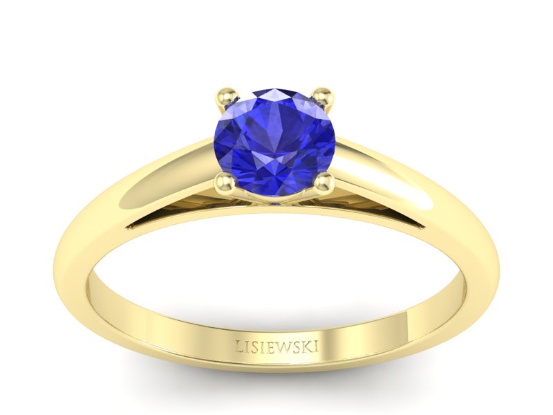 Złoty pierścionek z szafirem żółte złoto szafir - p16446zszc
