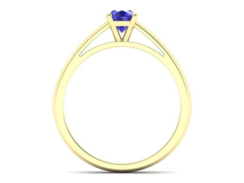 Złoty pierścionek z szafirem żółte złoto szafir - p16446zszc — zdjęcie 2