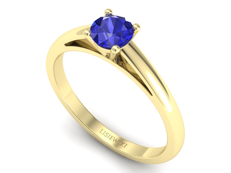 Złoty pierścionek z szafirem żółte złoto szafir - p16446zszc — zdjęcie 3