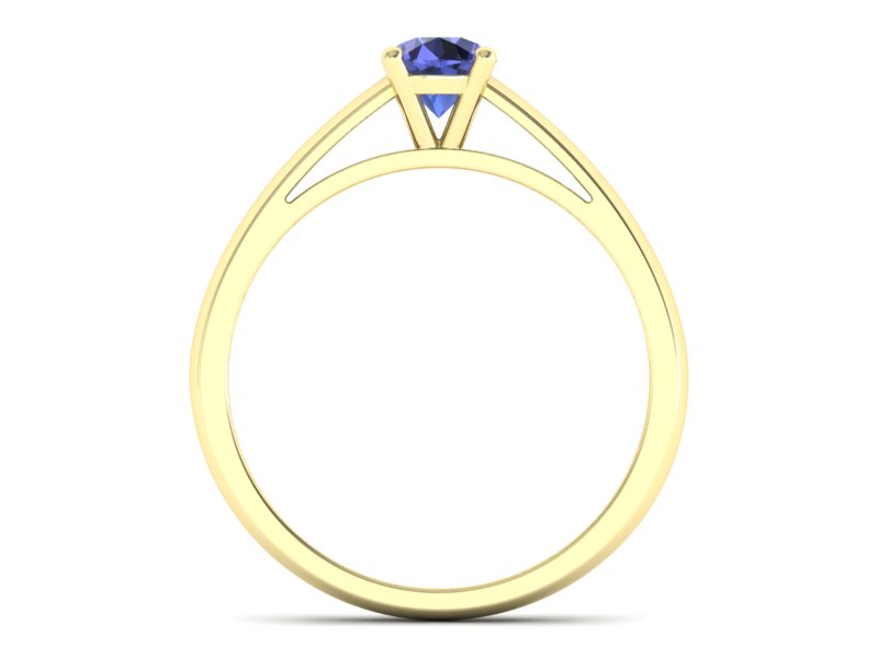 Złoty pierścionek z tanzanitem żółte złoto - p16446zt — zdjęcie 2