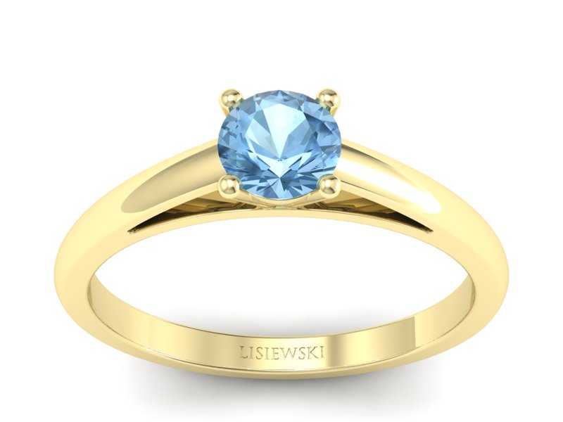 Złoty pierścionek z topazem żółte złoto - p16446ztp