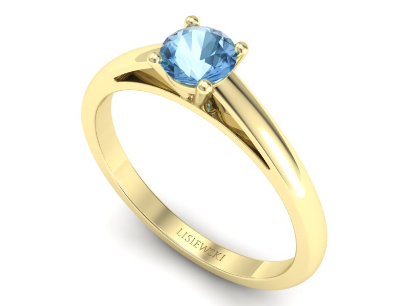 Złoty pierścionek z topazem żółte złoto - p16446ztp — zdjęcie 3