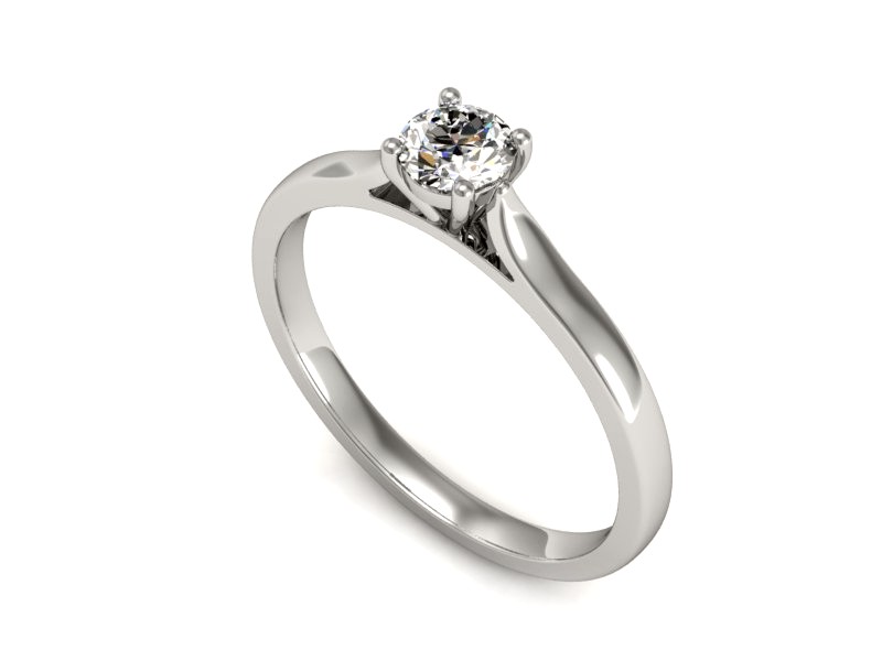 Złoty pierścionek z brylantem białe złoto - p16447b