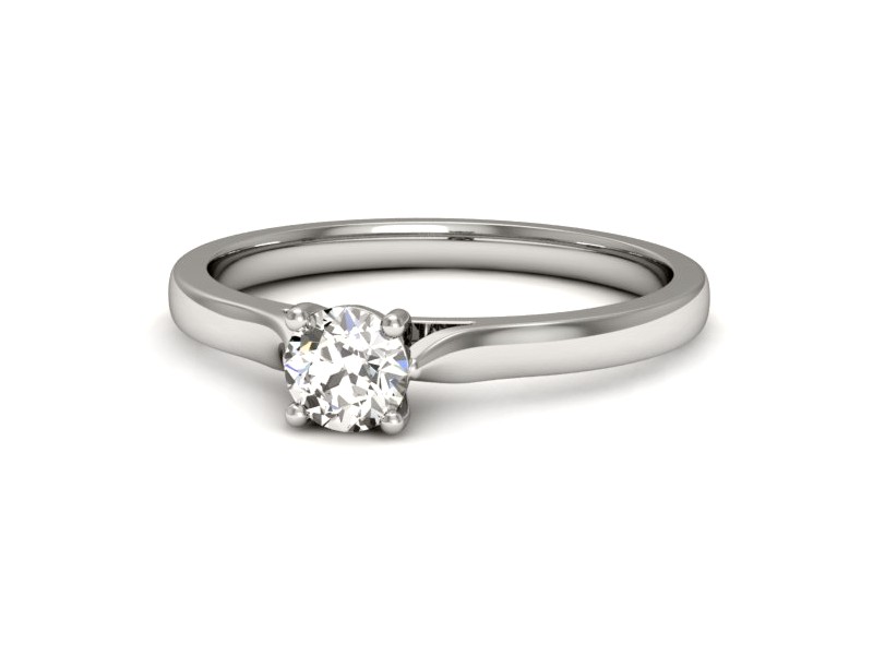 Złoty pierścionek z brylantem białe złoto - p16447b — zdjęcie 2