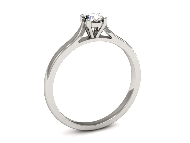 Złoty pierścionek z brylantem białe złoto - p16447b — zdjęcie 3