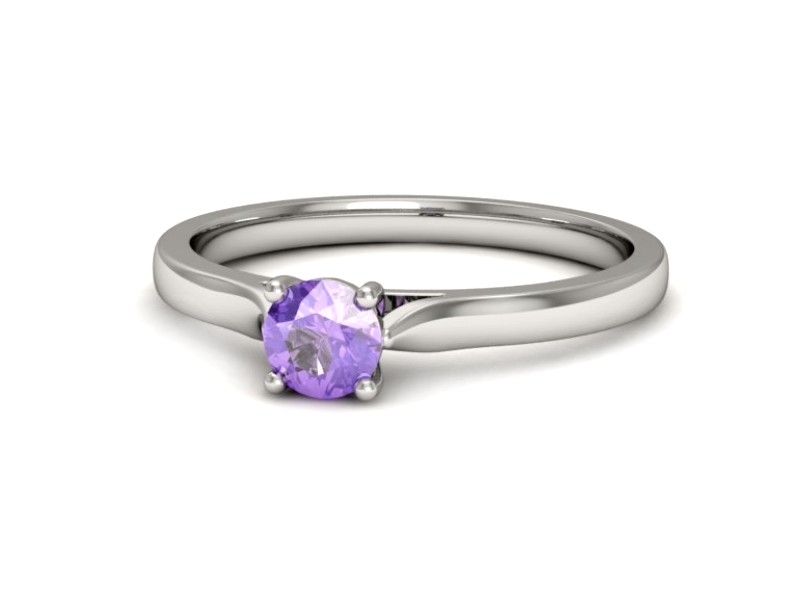 Złoty pierścionek z tanzanitem białe złoto - p16447bt — zdjęcie 2