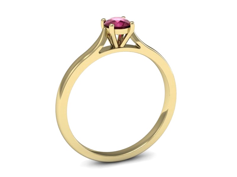 Złoty pierścionek z rubinem żółte złoto - p16447zr — zdjęcie 3