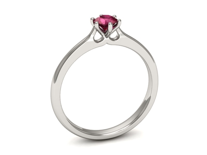 Złoty pierścionek z rubinem białe złoto - p16448br — zdjęcie 3