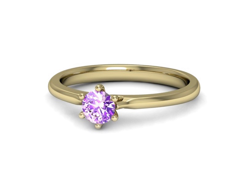 Złoty pierścionek z ametystem żółte złoto - p16448zat — zdjęcie 2