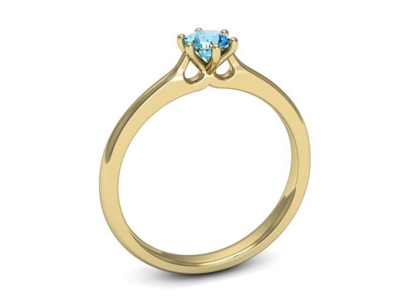 Złoty pierścionek z topazem żółte złoto - p16448ztp — zdjęcie 3