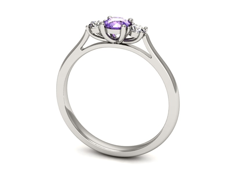 Pierścionek z tanzanitem białe złoto i brylantami - p16449bt — zdjęcie 3