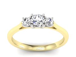 Pierścionek z diamentami żółte i białe złoto - p16449zb