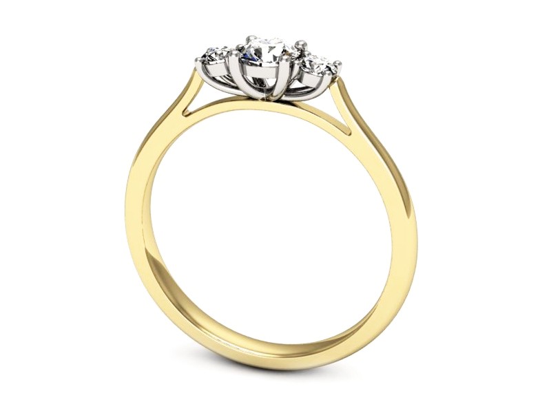 Pierścionek z diamentami żółte i białe złoto - p16449zbP — zdjęcie 3