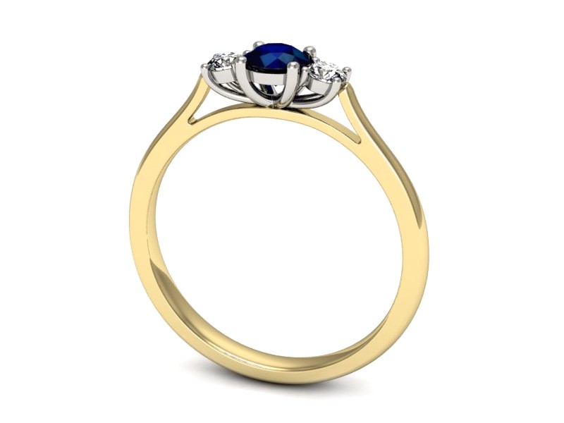 Pierścionek z szafirami i diamentami - p16449zbsz — zdjęcie 3