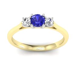 Pierścionek z szafirem i diamentami - p16449zbszc