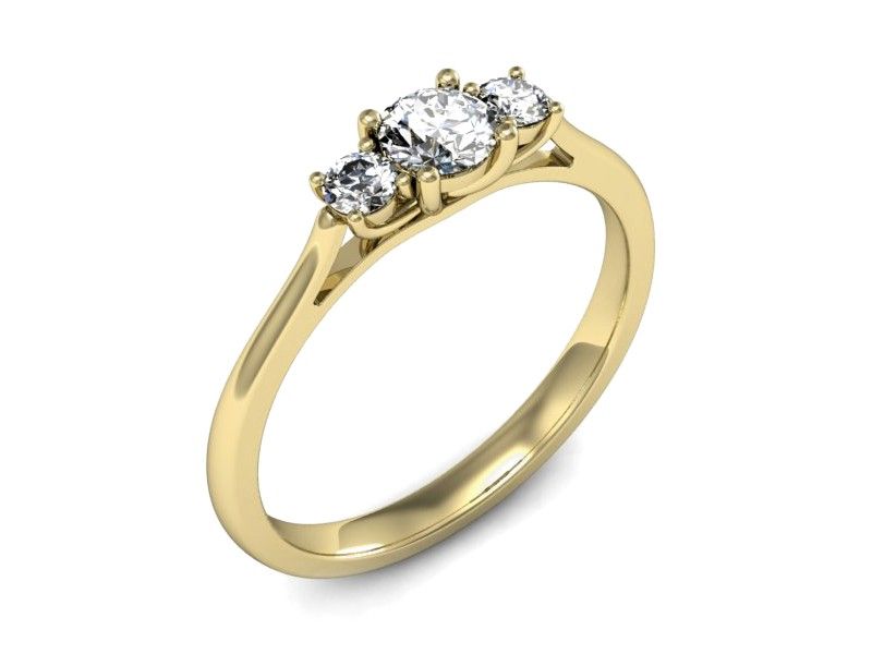 Pierścionek zaręczynowy z diamentami złoto proba 585 - p16449zP - 1