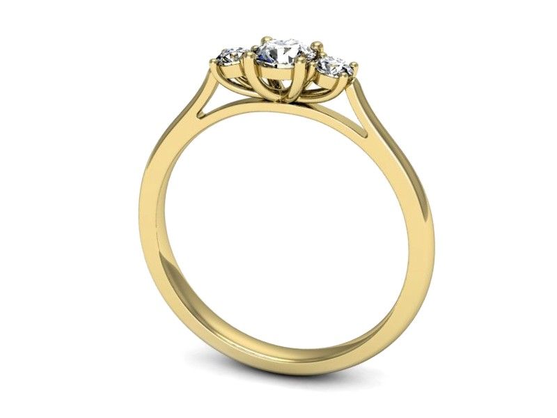 Pierścionek zaręczynowy z diamentami złoto proba 585 - p16449zP - 3