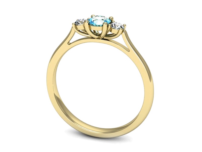 Złoty pierścionek z topazem i brylantami - p16449ztp — zdjęcie 3