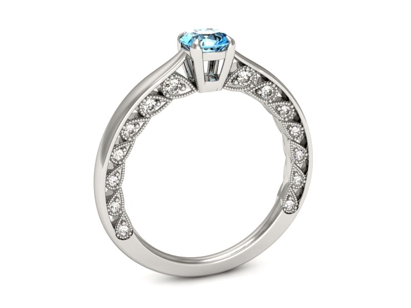 Pierścionek z topazem i brylantami białe złoto - p16450btp — zdjęcie 3