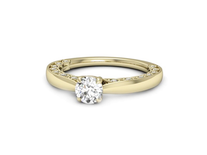 Złoty pierścionek z brylantami żółte złoto - p16450z — zdjęcie 2