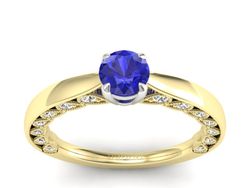 Pierścionek z szafirem i diamentami - p16450zbszc