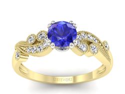 Pierścionek z szafirem i diamentami - p16451zbszc