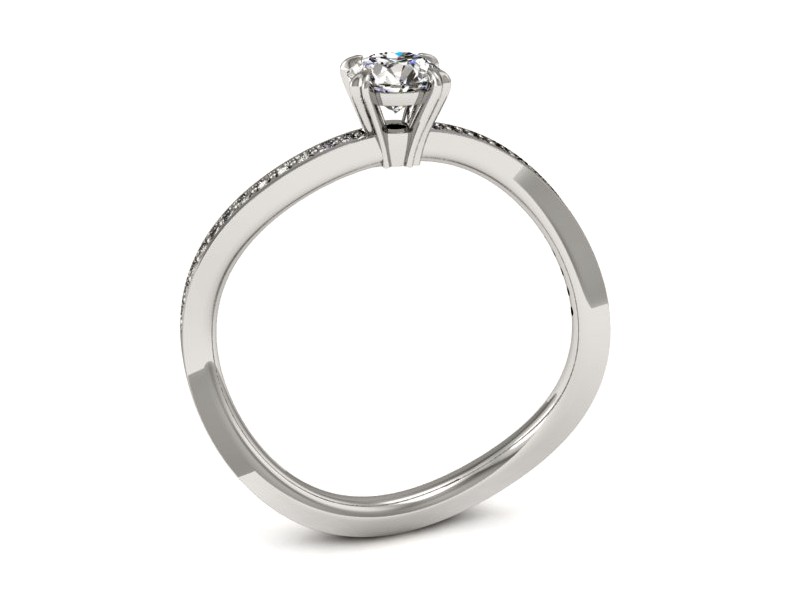 Złoty pierścionek z brylantami białe złoto - p16453b — zdjęcie 3