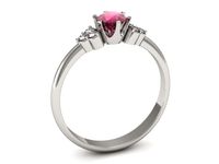 Pierścionek z rubinem białe złoto i brylantami proba 585 - P16454br- 3