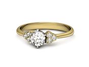 Złoty pierścionek z diamentami żółte złoto 585 - P16454zb - 2
