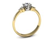 Złoty pierścionek z diamentami żółte złoto 585 - P16454zb - 3