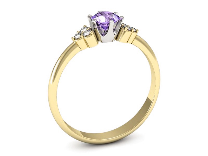 Pierścionek z tanzanitem i brylantami - P16454zbt — zdjęcie 3