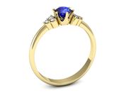 Złoty pierścionek z szafirem i diamentami - P16454zszc - 3